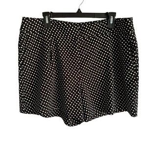 ANN TAYLOR Black Polka Dot Ladies Casual Dress Shorts, 14
